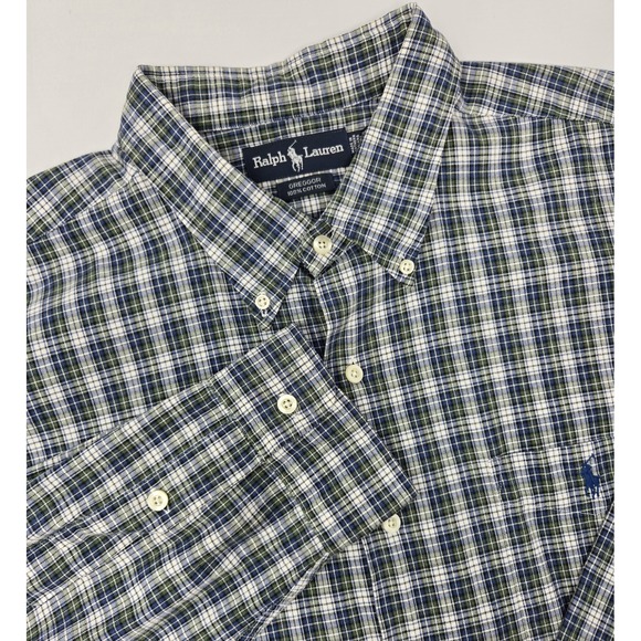 Lauren Ralph Lauren Other - Ralph Lauren Shirt Mens 2XL Greggor Blue Green & White Checkered Button Down